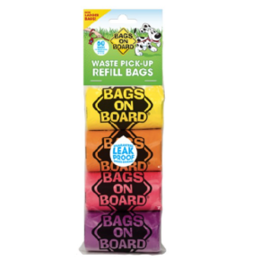 Bags on Board | Rainbow Pooh Bags Refills | Dog | 4 Rolls x 15 bags